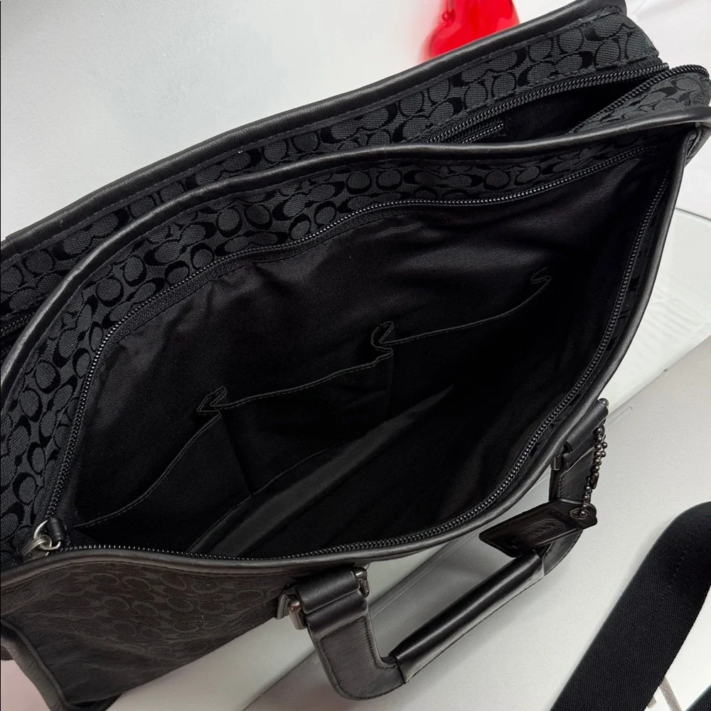 Coach F70759 Black Signature Men's Briefcase